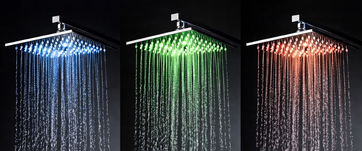 Colonne de douche thermostatique LED chrome Glasgow